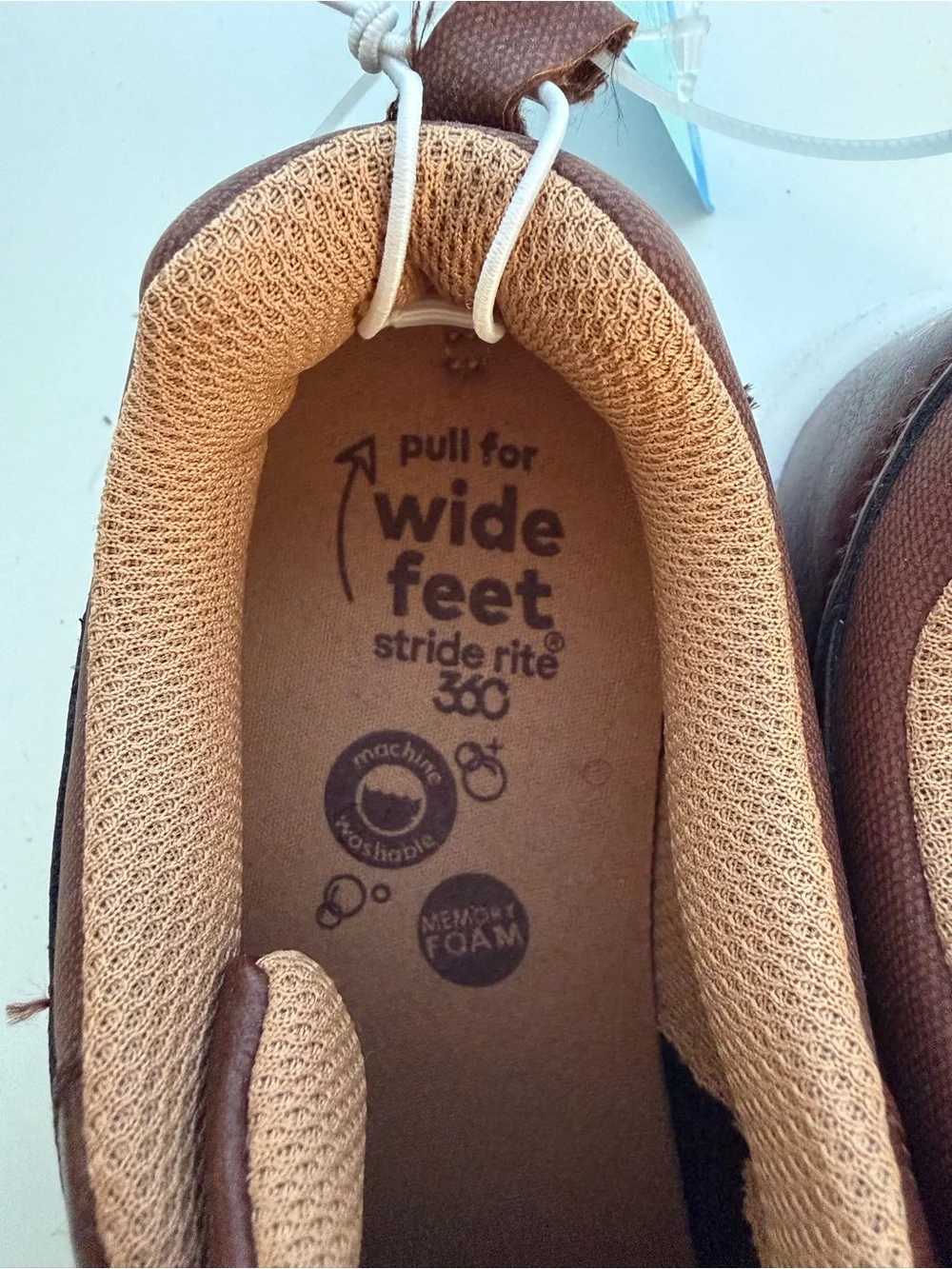 Stride Rite Brown Hook-and-Loop Kids Sneakers